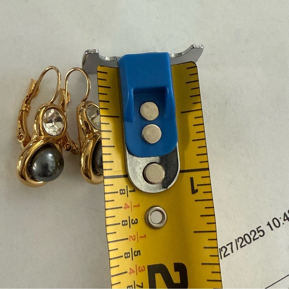 Joan River Gold Tone Drop Earrings View 5